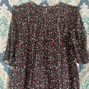 Loft heart print quarter sleeve top